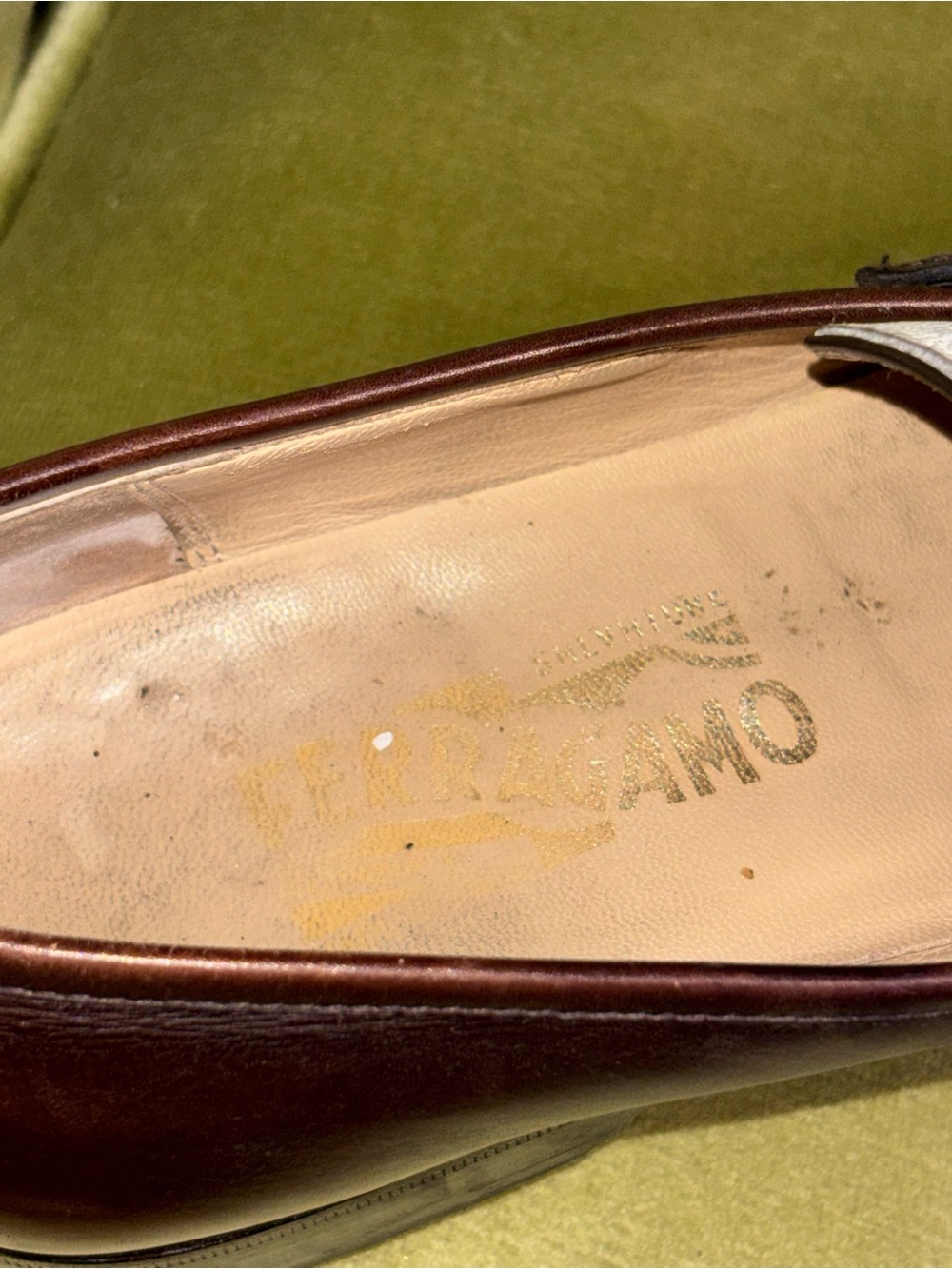 Vintage Salvator Ferragamo Paris Contrast Penny Loafer Men’s 8 D Brown Ivory - Picture 6 of 15